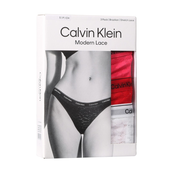 3PACK Mutandine brasiliane da donna Calvin Klein multicolore (QD5225E-NPC)