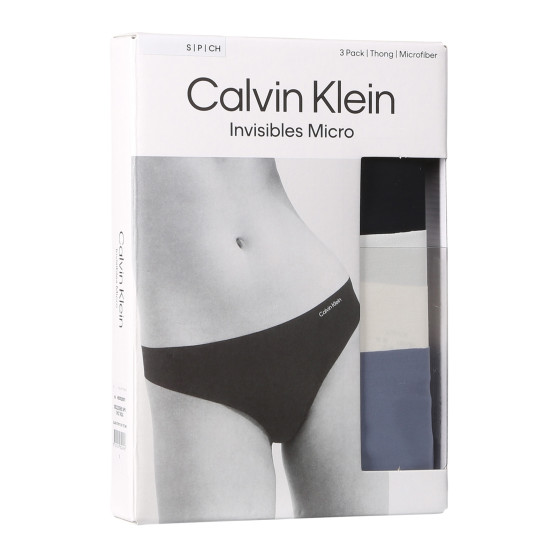 3PACK perizoma donna Calvin Klein senza cuciture multicolore (QD3558E-NP0)