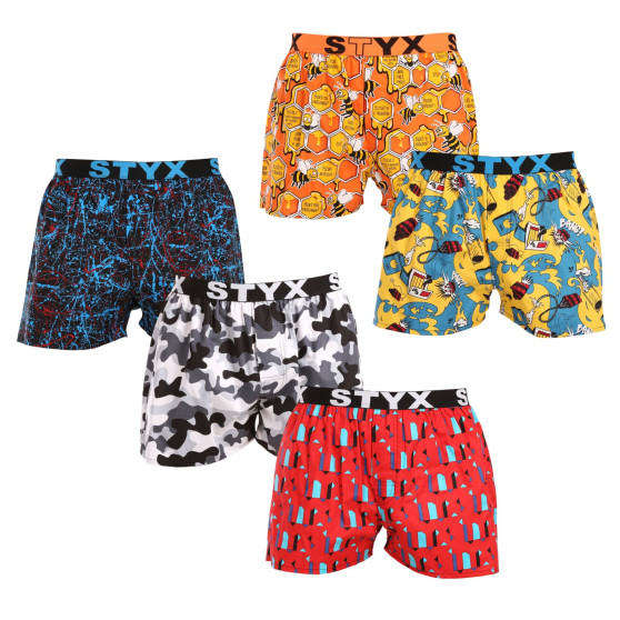 5PACK Styx Boxer da uomo art sports gomma multicolore (5B1473490)