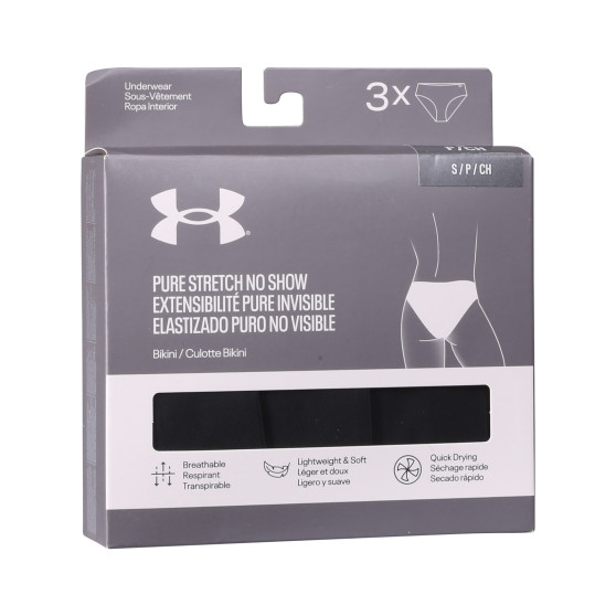 3PACK mutandine donna Under Armour nero (1383897 001)