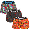 3PACK Boxer da donna Styx art sport gomma multicolore (3T15245)