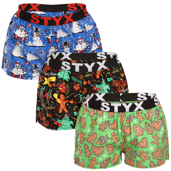 3PACK Boxer da donna Styx art sport gomma multicolore (3T17134)