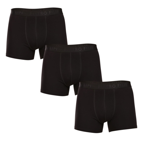 3PACK boxer da uomo Pietro Filipi nero (3BCL001)