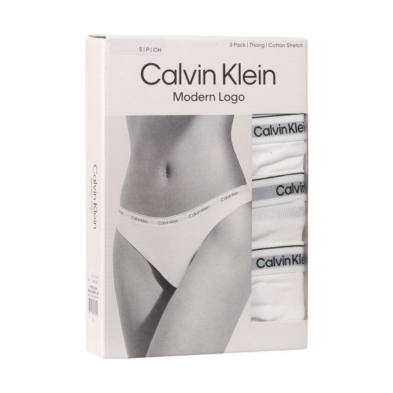 3PACK Calvin Klein perizoma donna bianco (QD5209E-100)