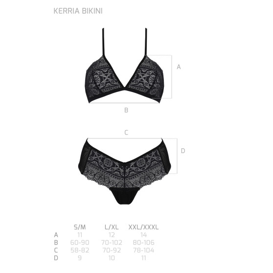 Passion Set donna nero (Kerria bikini)