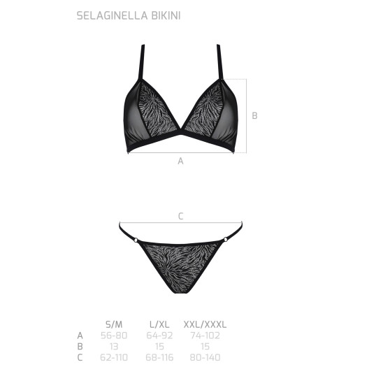 Passion Set donna nero (Selaginella bikini)