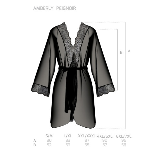 Passion Vestaglia da donna nera (Amberly peignoir)