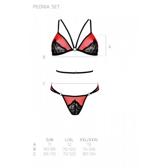 Passion Set donna rosso (Peonia set)