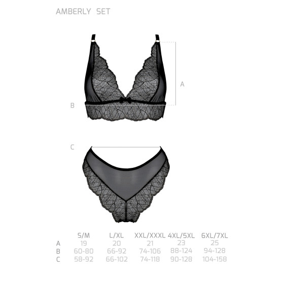 Passion Set donna nero (Amberly set)