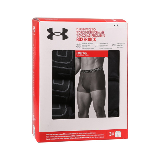 3PACK boxer da uomo Under Armour nero (1383882 001)