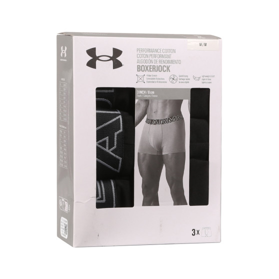 3PACK boxer da uomo Under Armour nero (1383891 001)