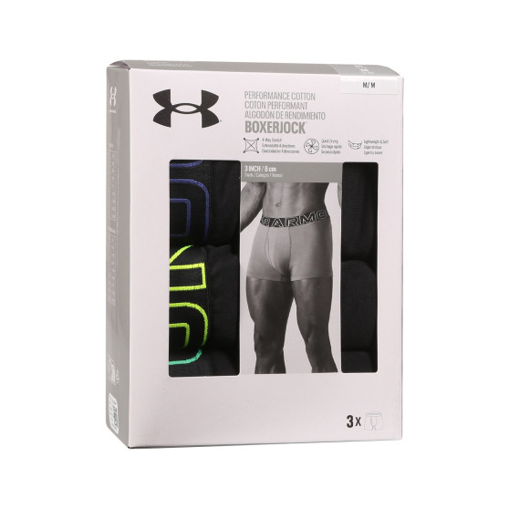 3PACK boxer da uomo Under Armour nero (1383891 002)