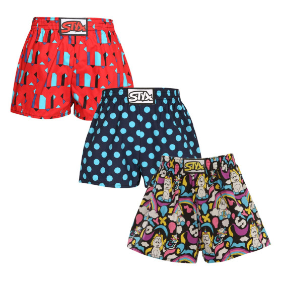 3PACK Boxer da bambino Styx art classic rubber multicolore (3J11819)