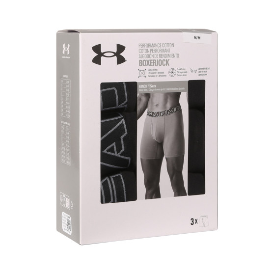 3PACK boxer da uomo Under Armour nero (1383889 001)