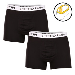 2PACK Pietro Filipi boxer uomo porta palline nero (2BCL003)