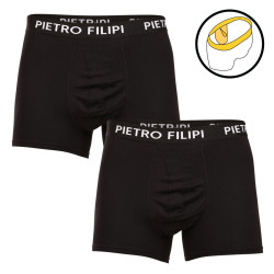 2PACK Pietro Filipi boxer uomo porta palline nero (2BCL002)