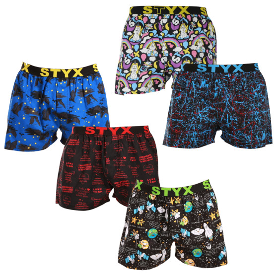 5PACK Styx Boxer da uomo art sports gomma multicolore (5B1183789)