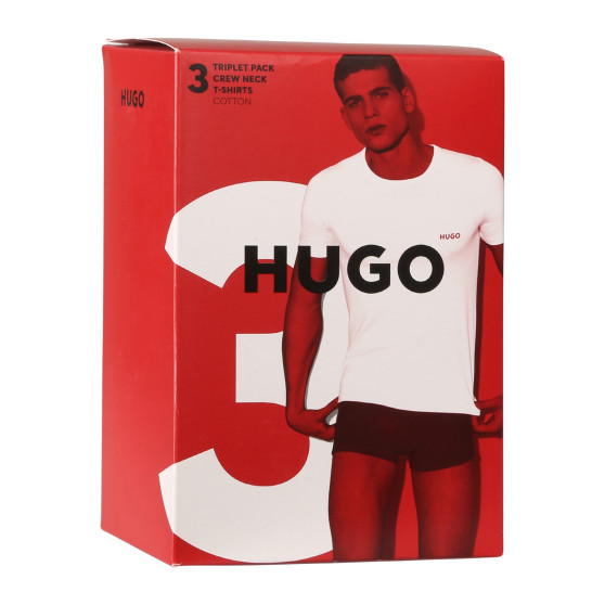 3PACK HUGO t-shirt uomo nero (50480088 965)