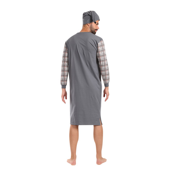 Foltýn Camicia da notte uomo grigio oversize (FNKDN26)