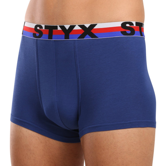 3PACK Styx boxer uomo sport elastico blu scuro tricolore (3G1968)