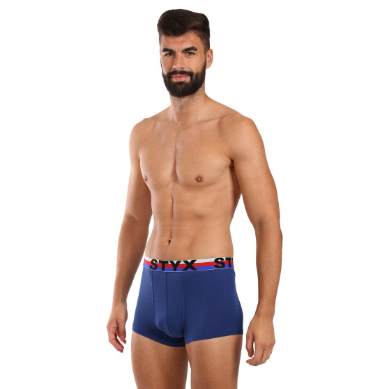 3PACK Styx boxer uomo sport elastico blu scuro tricolore (3G1968)