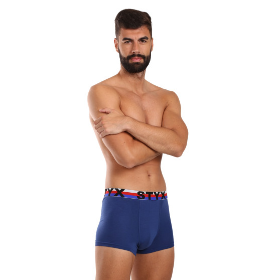 3PACK Styx boxer uomo sport elastico blu scuro tricolore (3G1968)