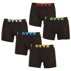 5PACK boxer uomo Styx lungo sport elastico nero (5U9601)