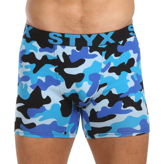 Styx Boxer uomo lungo art sport gomma camouflage blu (UN1850)