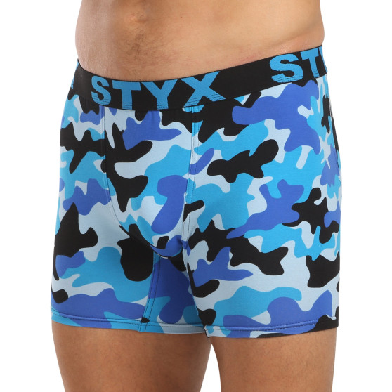 Styx Boxer uomo lungo art sport gomma camouflage blu (UN1850)