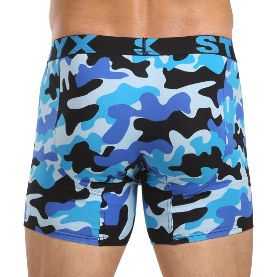 Styx Boxer uomo lungo art sport gomma camouflage blu (UN1850)