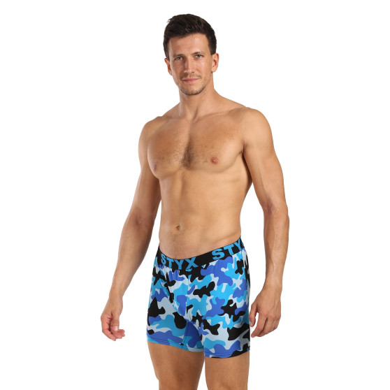 Styx Boxer uomo lungo art sport gomma camouflage blu (UN1850)