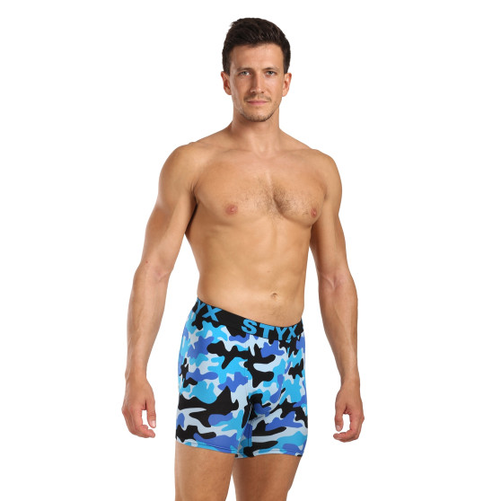 Styx Boxer uomo lungo art sport gomma camouflage blu (UN1850)