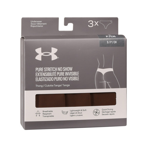 3PACK Under Armour perizoma donna marrone (1383893 625)