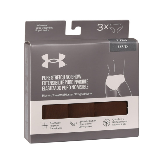 3PACK Under Armour mutandine donna marrone (1383895 625)