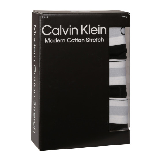 3PACK Calvin Klein perizoma da uomo nero (NB3226A-001)