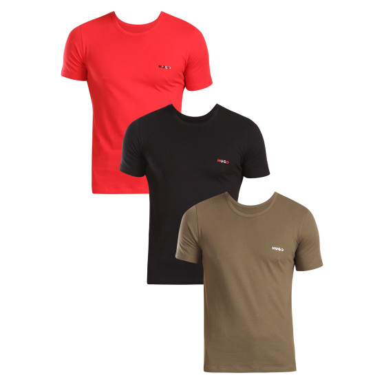 3PACK HUGO t-shirt uomo multicolore (50480088 985)